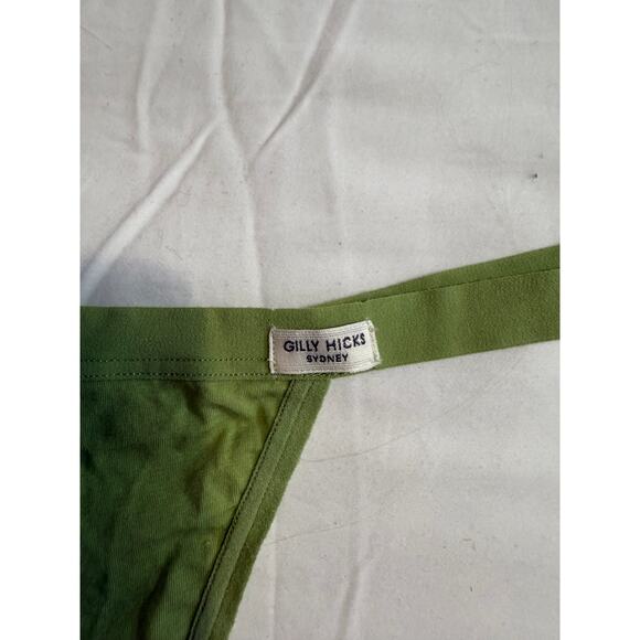 NWOT Gilly Hicks Sydney Vintage Cotton G-String Thong Panty Green Size S/M - Picture 2 of 4